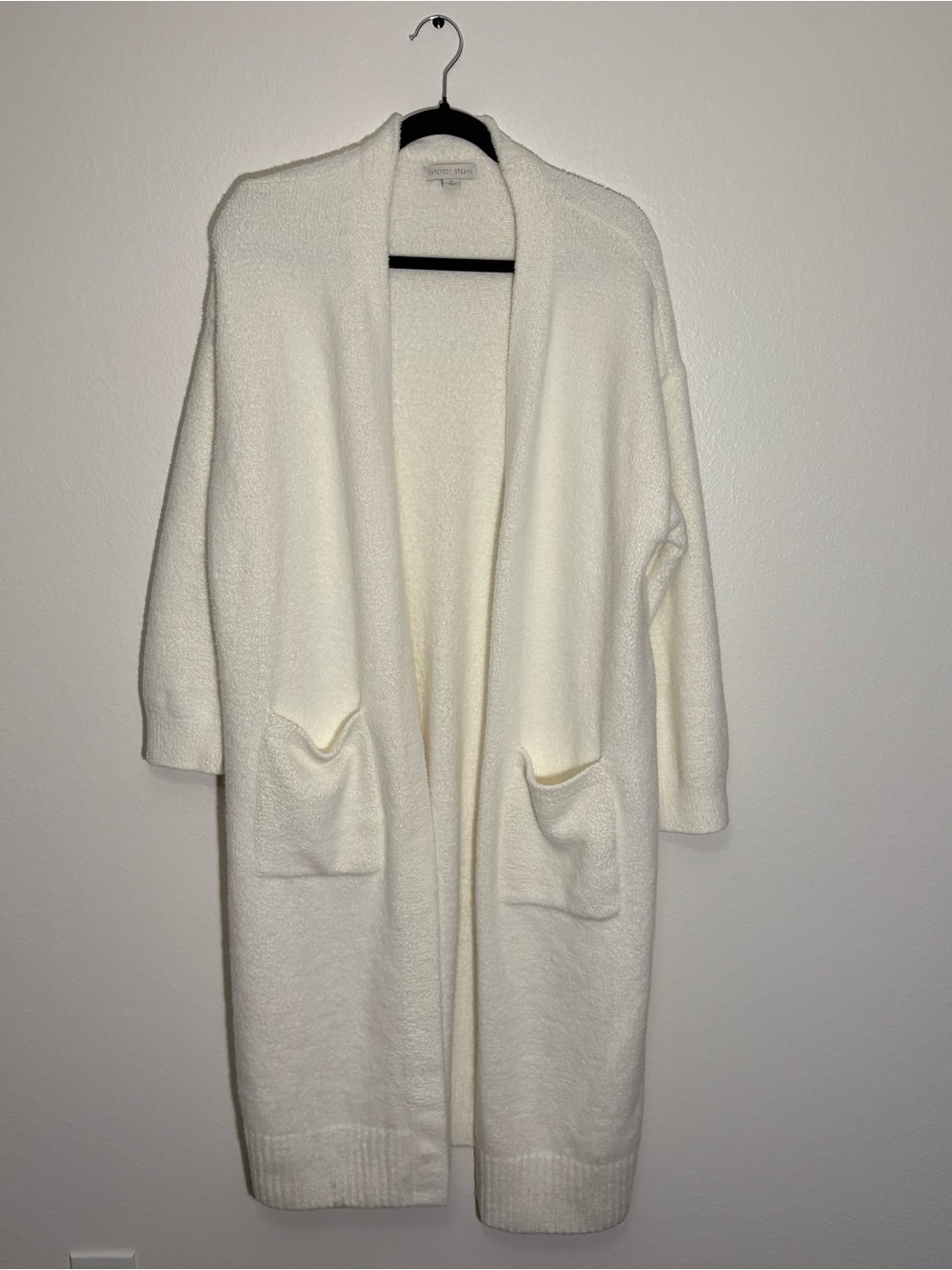 Barefoot Dreams CozyChic Luxe High Slit Cardigan Small White